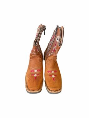 RW Kids Suede Made in Mexico Side Zip Western Boots Preowned